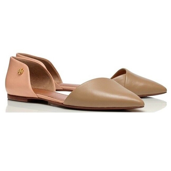 Tory Burch Shoes - Tory Burch Womens Size 8M Viv Nude Leather D'orsay Pointed Flat Shoes